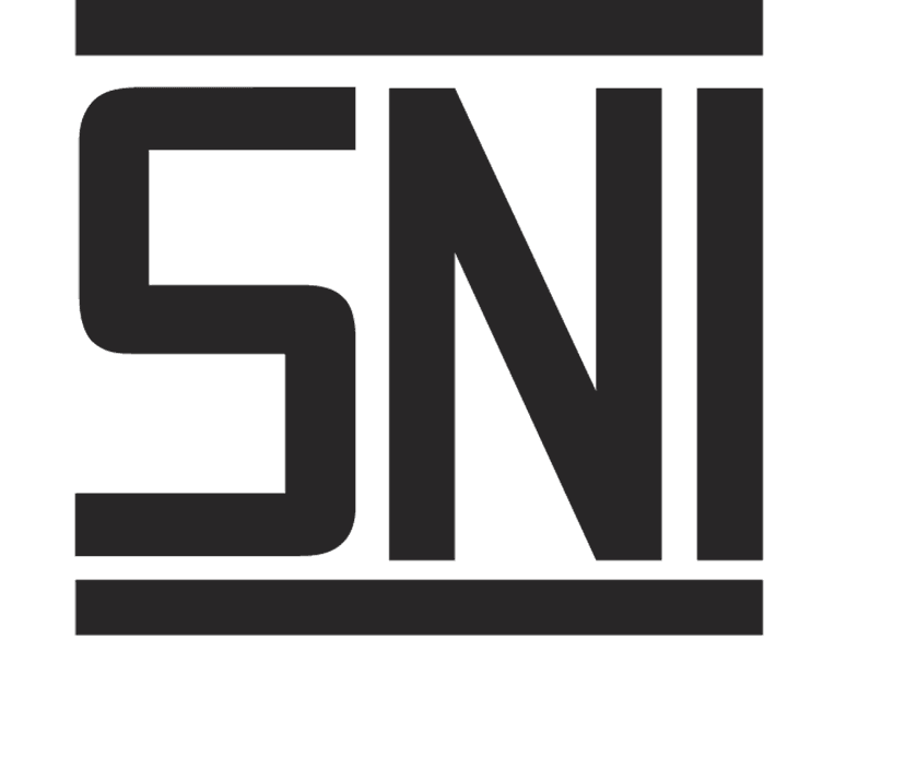 SNI logo vector featuring bold geometric letters with sharp edges on a transparent background for clear display.