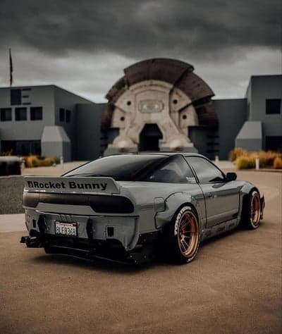 Custom Grey Nissan 240SX with Rocket Bunny Kit
