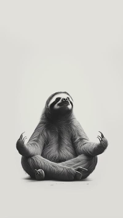 Zen Sloth in Meditation Pose