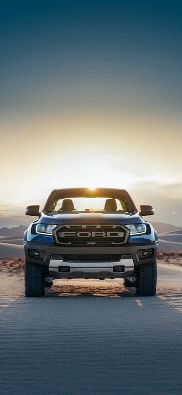 Blue Ford Ranger Raptor Desert Sunset Phone Wallpaper