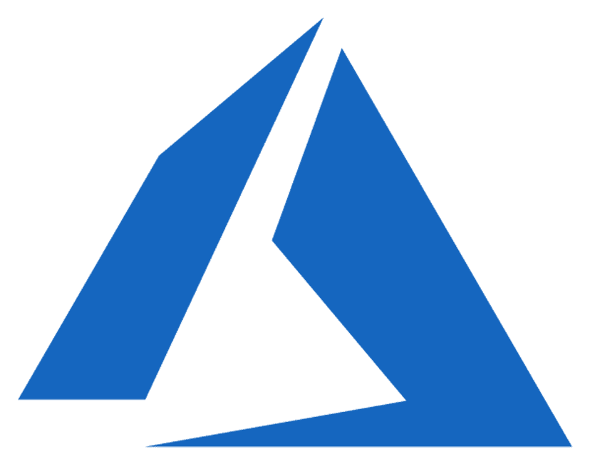 Microsoft Azure logo featuring a blue geometric icon with subtle gradients and sharp vector lines on a transparent background.