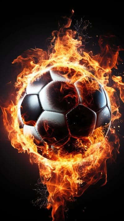 Fiery Soccer Ball in Flames