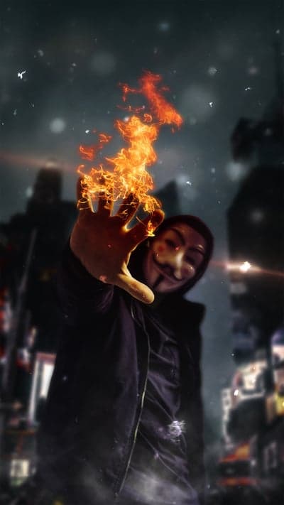 Burning Justice - The Masked Figure Unleashes Flame
