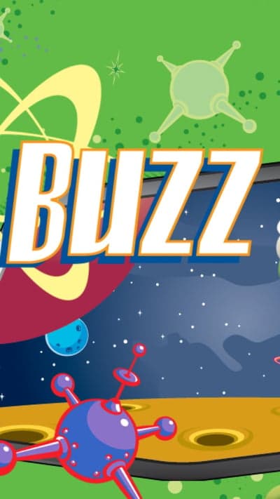 Colorful Buzz Retro Sci-Fi Game Art Phone Wallpaper