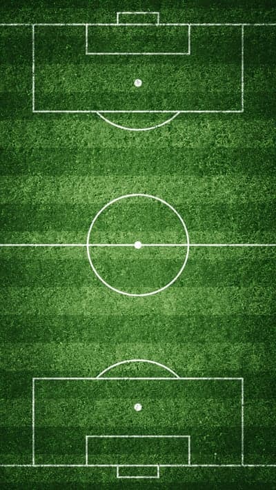 Top-down view of a soccer field with markings
