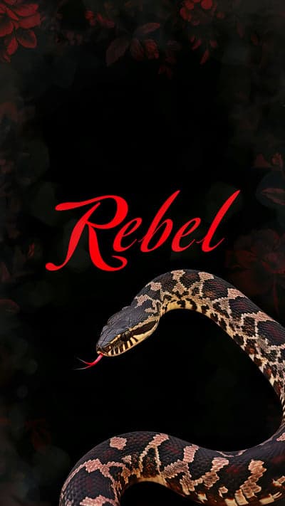Rebel Snake with Dark Floral Background