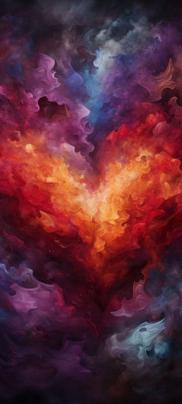 Vibrant Heart Nebula Abstract Art