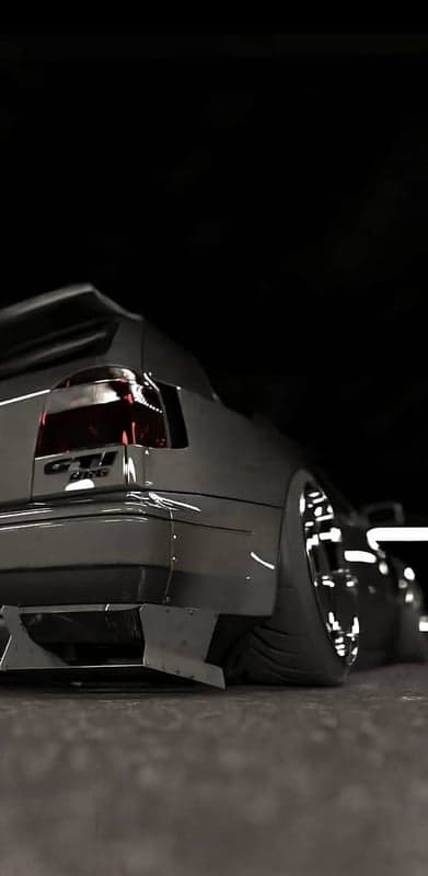 Aggressive Modified Car Tail Lights and Wide Body Kit