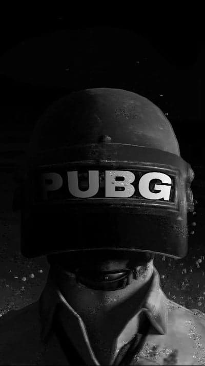 PUBG Helmet Black and White Artwork