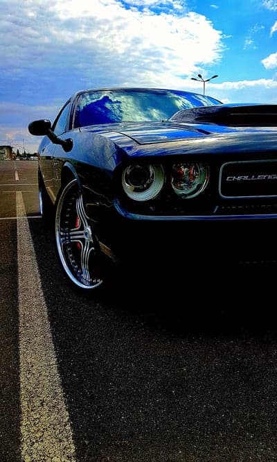 Deep Blue Dodge Challenger R/T Muscle Car Phone Background