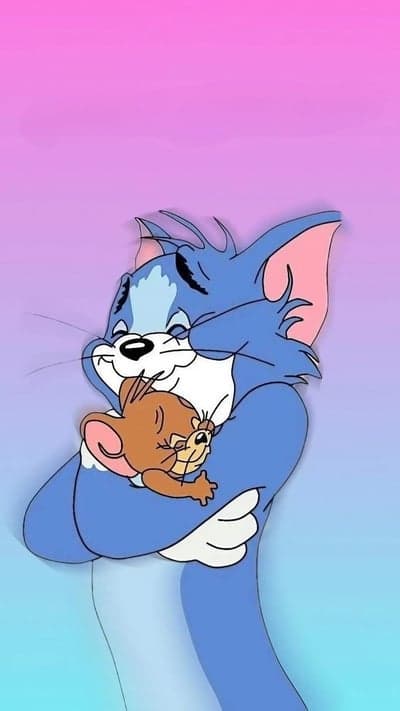Tom and Jerry Affectionate Embrace Mobile Wallpaper