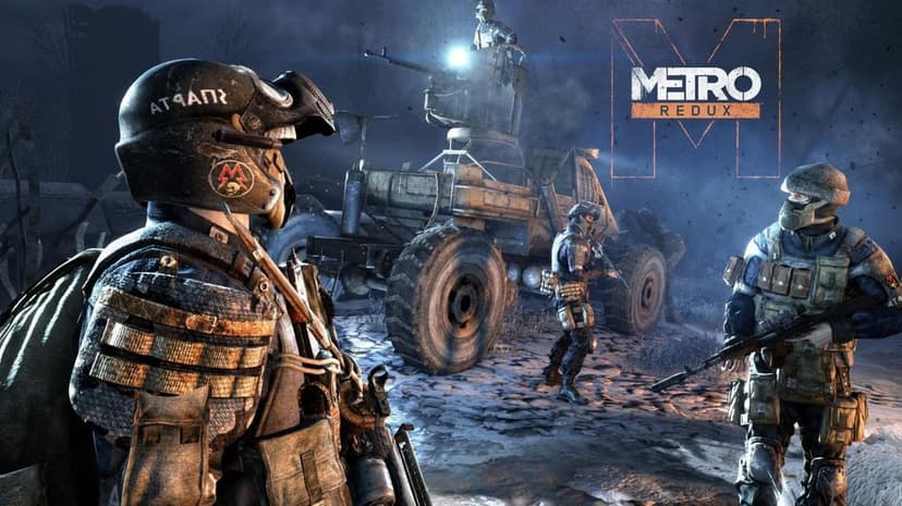 Spartan Rangers in tactical gear stand by an armored vehicle in a snowy post-apocalyptic landscape at night.