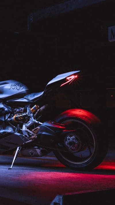 Ducati Motorcycle Rear Tail Light Glow in Dark Garage