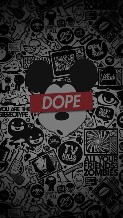 Dope, cartoon, black, mouse, dark, harsh