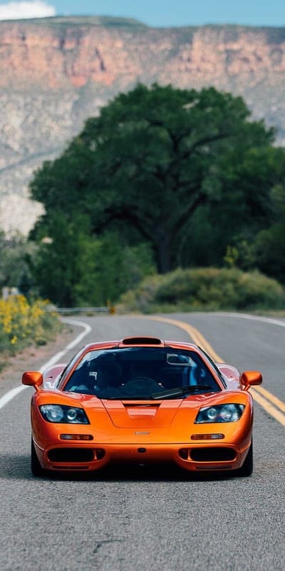 McLaren F1, mclaren, mclaren f1, orange, car, hypercar, supercar, rich, luxury, classic car, mobile wallpaper, android wallpaper, iPhone wallpaper, phone wallpaper