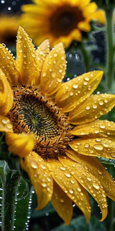 Sunflower,Flower,Closeup,Flower Wallpaper,Beautiful,Colorful,Rain,Nature,8k Wallpapers,4k wallpapers,Hd Backgrounds,Hq Wallpapers,Nature Wallpaper,Yellow