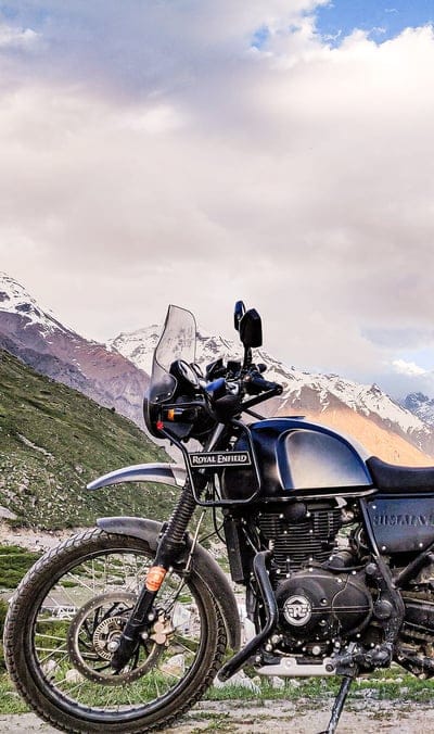 Himalayan Bike, himachal pradesh, mountains, royal enfield, spiti valley, mobile wallpaper, android wallpaper, iPhone wallpaper, phone wallpaper