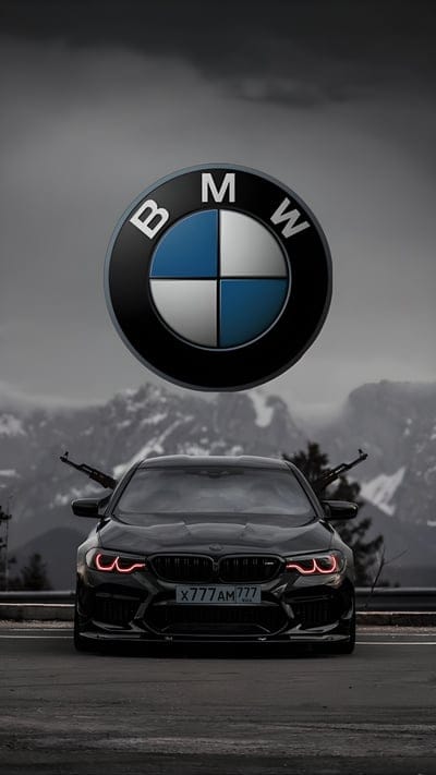 bmw,logo,car,weapons,mountains