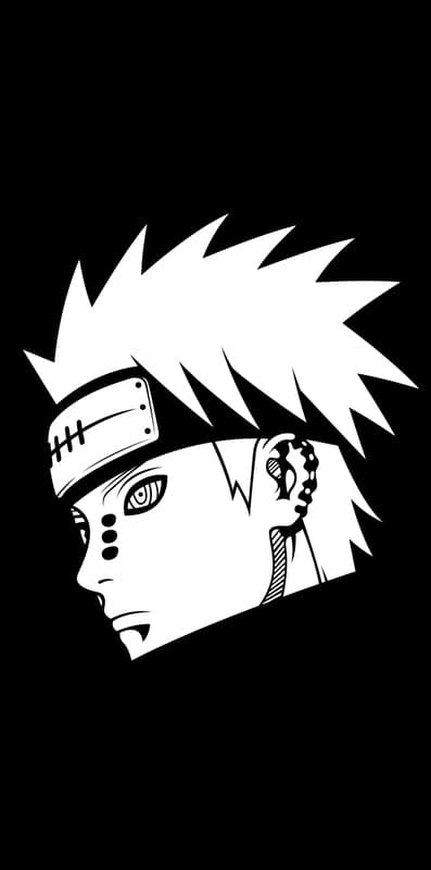 pain,nagato,naruto,anime,black and white,art