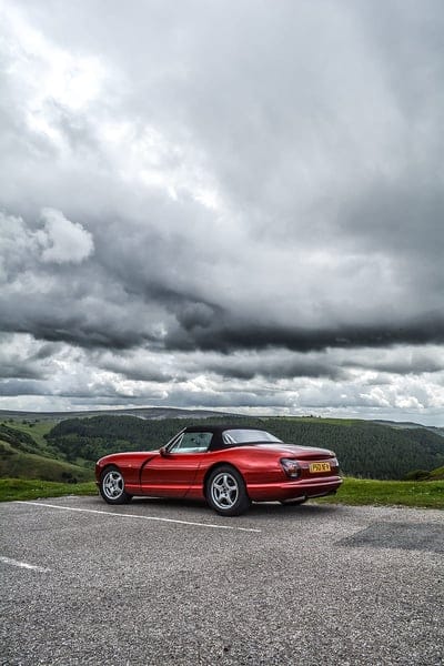 car, red, convertible, parking, nature, mobile wallpaper, android wallpaper, iPhone wallpaper, phone wallpaper