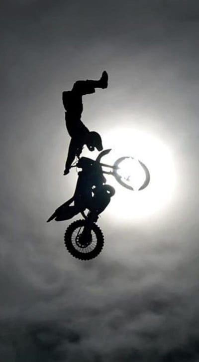 Biker, bicycle, bike, dirt, exhaust, motor, mountain, speed, stunt, super, mobile wallpaper, android wallpaper, iPhone wallpaper, phone wallpaper