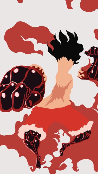 Gear Fifth, anime, character, power, iconic, cartoon, hero, transformation, white, red, manga, fan art