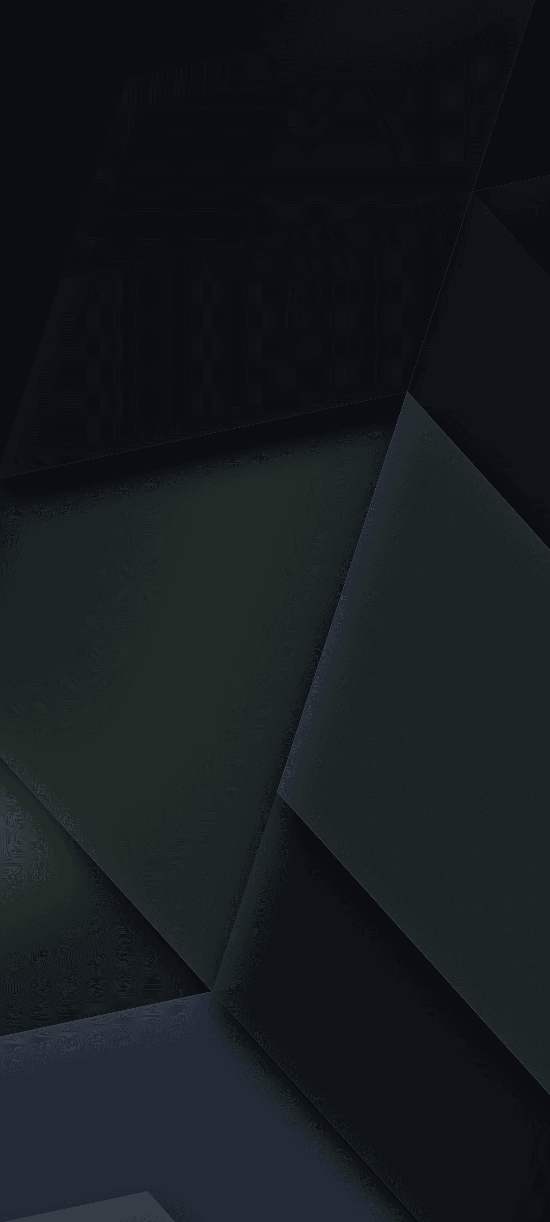 Sharp navy blue and slate gray geometric facets with subtle highlights creating a deep, angular abstract pattern.