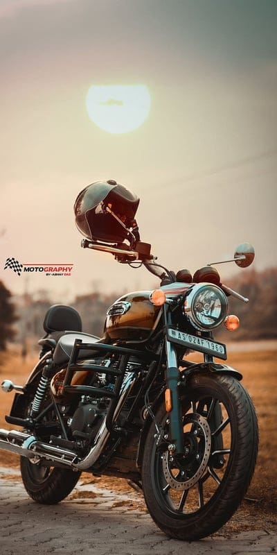 bike bullet, helmate and sunset, mobile wallpaper, android wallpaper, iPhone wallpaper, phone wallpaper