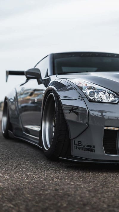 LIBERTY WALK GTR, nissan, gris, car, supercar, sports, america, new, mobile wallpaper, android wallpaper, iPhone wallpaper, phone wallpaper 