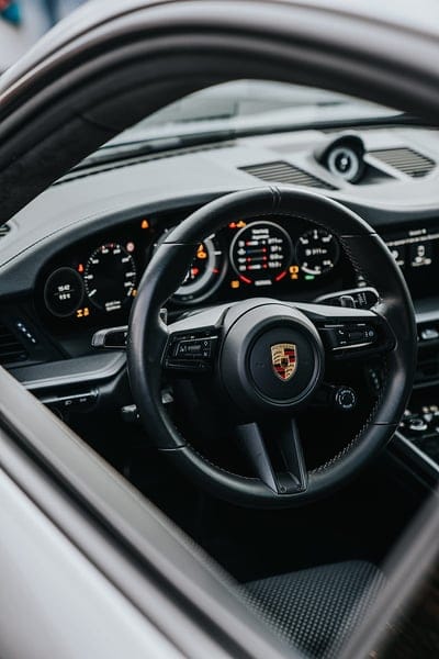 porsche, car, gray, steering wheel, control, salon, mobile wallpaper, android wallpaper, iPhone wallpaper, phone wallpaper