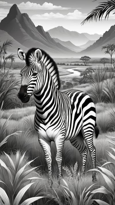 Tattoo,Tattoo Wallpaper,Wallpaper,AI Art,Ai Wallpaper,Desktop Wallpaper,Artwork,Black,White,Black and White,Aesthetic,Zebra,Mountains