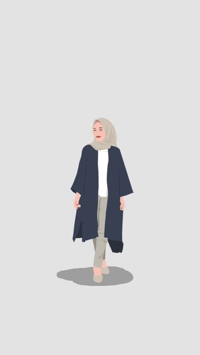 hijabiwearinglongcoat,hijabiinwestern,hijabi,facelesshijabiinwestern,girly