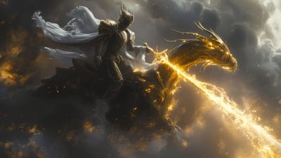 Knight,Gold,Dragon,Golden Dragon,Smoke,Gold Armor,Desktop wallpapers,Fantasy,Myth,Mythic,8k wallpapers,4k wallpapers,hd backgrounds,hq wallpapers,Mythic Wallpapers,cool