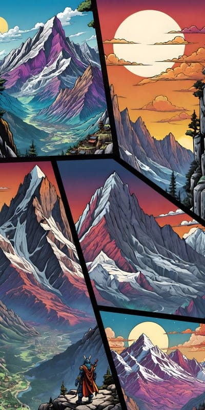 mountains,rocks,art,collage,nature