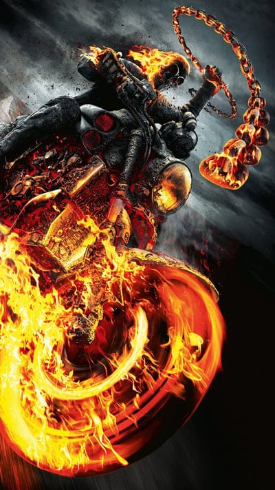 ghost rider, byke, entertainment, fire, movie, skull