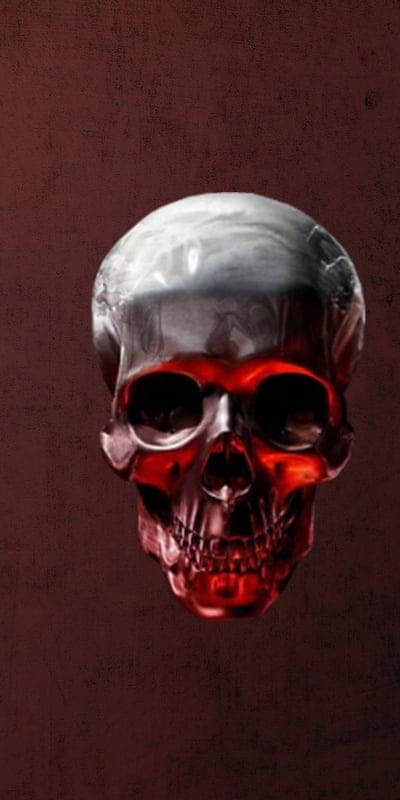 skull, neon, red