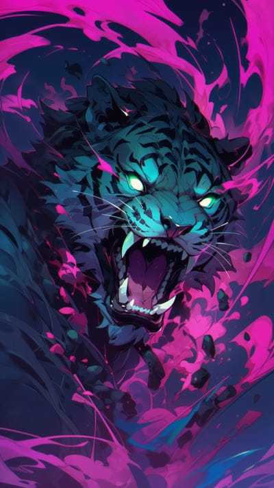 tiger,grin,art,wild,predator