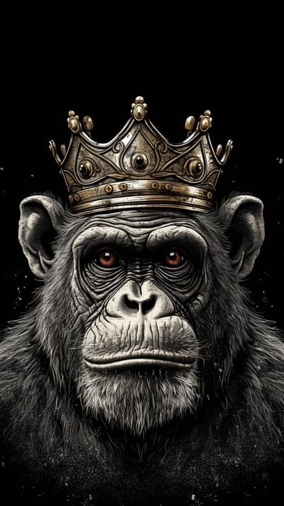 monkey,crown,animal,king,art