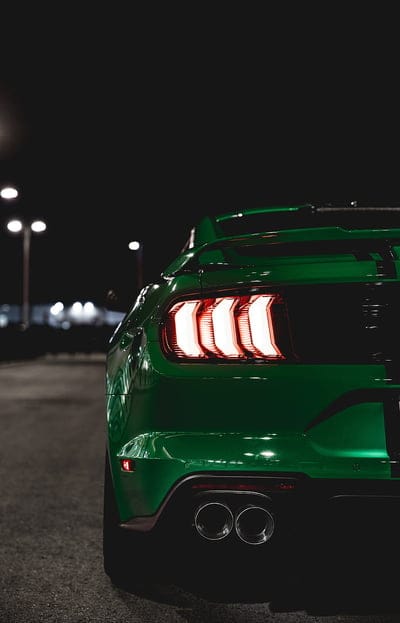 car, green, lights, backlight, back view, night, mobile wallpaper, android wallpaper, iPhone wallpaper, phone wallpaper