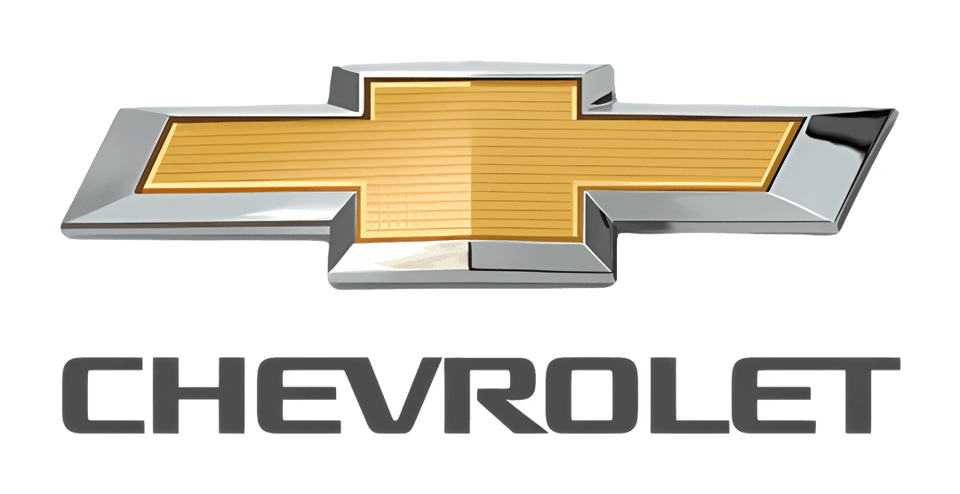 Chevrolet bowtie emblem with a textured gold center and chrome silver border isolated on a clear background.