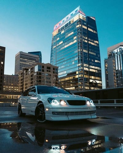 car, white, city, buildings, mobile wallpaper, android wallpaper, iPhone wallpaper, phone wallpaper