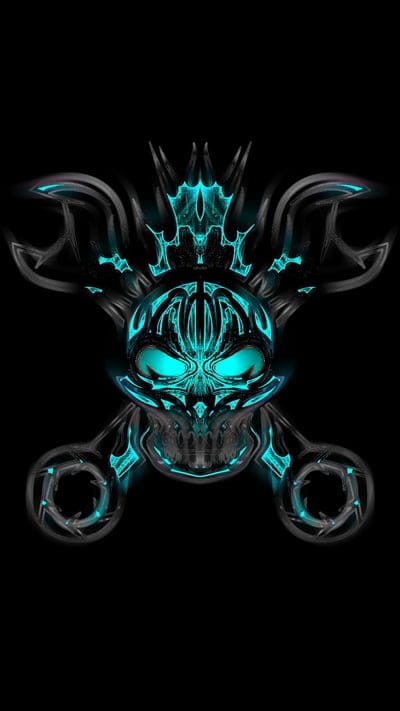 Mechanic Skull, neon, tribal