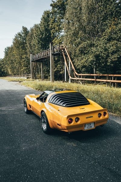 corvette, car, sports car, yellow, rear view, mobile wallpaper, android wallpaper, iPhone wallpaper, phone wallpaper