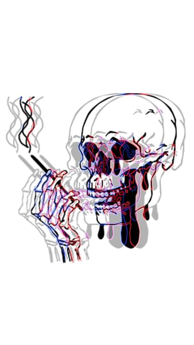Smoking Skull 3D,3d,dying,sadness,skull,smoking
