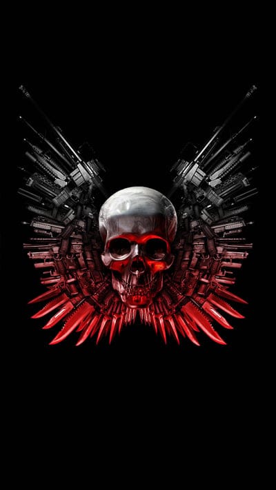 Expendables Skull, dark, gun, guns, skulls, stallone