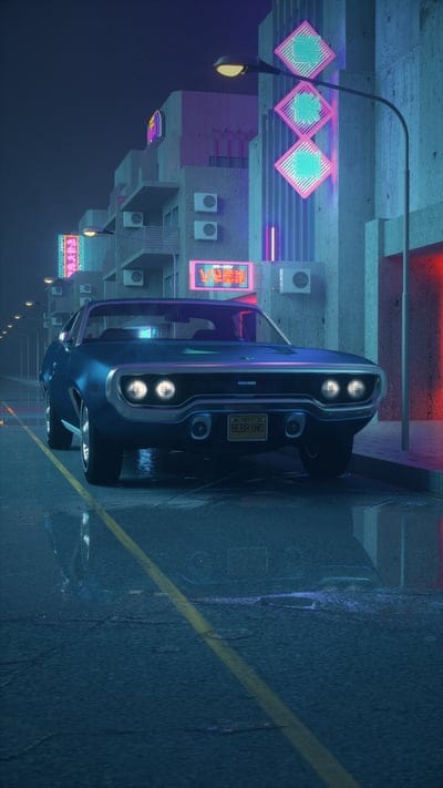 car,street,neon,night