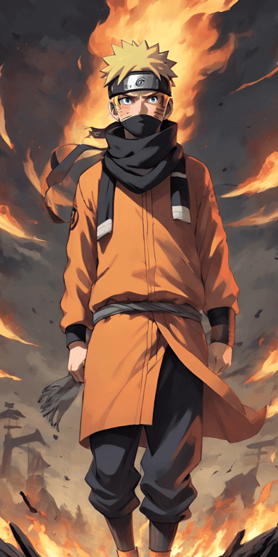 naruto uzumaki,naruto,anime character,mask,fire,art