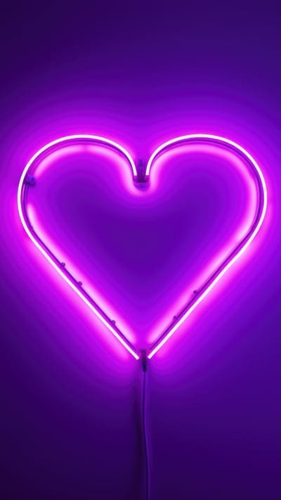heart,neon,garland,pueple,love