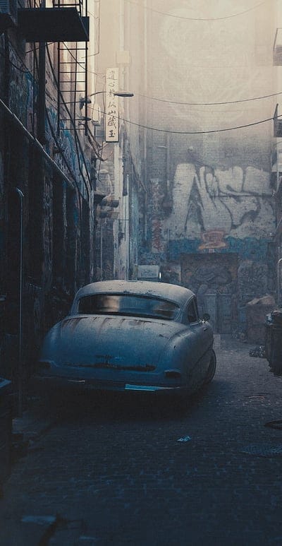 Chicago, street, car, 1950s, urban, old, vehicle, street art, digital art, mobile wallpaper, android wallpaper, iPhone wallpaper, phone wallpaper