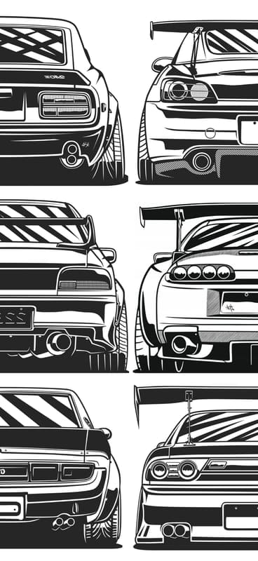 cars,black and white,sketch,drawing